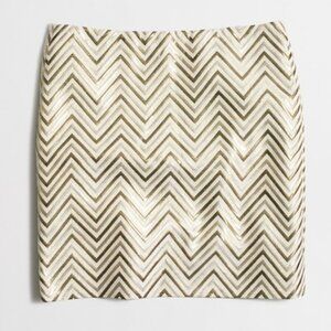 NWT - J. Crew Factory Gold Chevron Mini Skirt